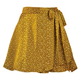 Solid High Waist Sweet Fashion Lace-up Chiffon Satin Wrap