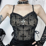 Summer 2024 New Street Hot Girls Flocking Leopard Print Compound Sling Top