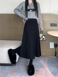 Zingj Size Micro Fat Mm Early Autumn New High Waist Soft Waxy Knit Skirt Female Korean Version Fashion Foreign Style A Word Long