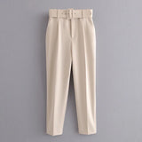 2025 New 褶皱 Multi-Colored Harun Pants Casual Solid-Colored Small-Footed Women's Trousers