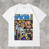 Men's T-Shirt 2024 Basketball Shirt Sports Style Short-Sleeved Cotton Print Loose T-Shirt Street Hip-Hop Blouse Short