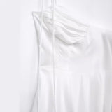 / Summer 2024 New European Station Laminated Poplin Dress Ladies' White Skirt