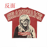 T-Shirt Men's Gothic Graphic Printing T-Shirt With Cotton Round Collar And Oversized Short Sleeves On The Street Of