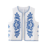 New Matching Color Embroidery Fashion Vest