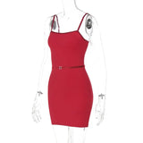 Two Tone Strappy Mini Dress-Outfit