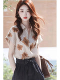 Polo Collar Short-Sleeved Shirt Lady Design Sense Of Niche Summer Alone Special Loose Thin