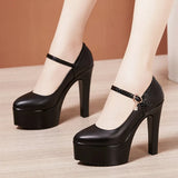 Model Catwalk High Heels Women's Waterproof Table Tip Large Size 40-43 Fine Heels Professional Single Shoes Work