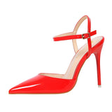 Zingj Simple Thin Heel Ultra High Heel Shallow Pointed Patent Leather Sexy Nightclub Show Thin A Word With Female
