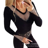 Zingj Women's Wear Hollow Bright Diamond Splicing