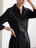 Shirts Women Autumn Office Lady Elegant Solid Casual French Style Unisex All-match Lapel Mujer Long Sleeve Fashion