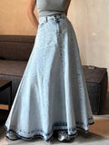 Vintage Light Wash Flared Maxi SkirtOutfit
