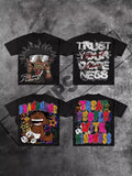 Cartoon Graphic T-Shirt Soho Mortar Goth Super T-Shirt Couple Y2k Top Korean Goth Men's