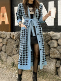 Women Knitted Long Cardigan Coat Sweater Women Korean Fashion V-Neck Casual Ladies Winter New Arrival Knitwear