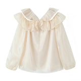 New Ladies' Lapel White Shirt With Long Sleeves And Foreign Style