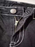 High Street Tide Brand Jeans White Thick Line Giant Buddha Religion Straight