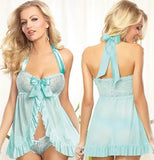 Zingj Neck Women's Sex Underwear Multi-Color Gauze Sexy Sleeping Skirt Transparent Large Size Topless