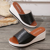 New Fashion Fish Mouth Slope And Fashion Casual Large-Size Women's Type Cold Slippers