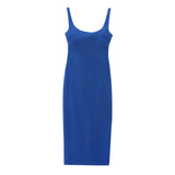 New Spring Style Solid Color Medium And Long Version Suspender Dress