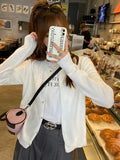 Zingj Autumn And Winter New Gray Knitted Cardigan With High-End Sweater Coat Thin Long-Sleeved Women's