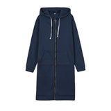 Casual Women Long Hoodies Sweatshirt Coat Zip Up Outerwears Hooded Jacket for Female Work Wear Plus Size S-5XL
