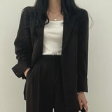 Zingj Sense Suit Coat Female Autumn 2024 New Fashion Loose Retro Temperament Small Suit Suit-Outfit