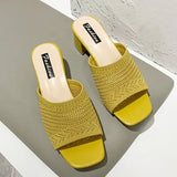 Zingj Heel Sandals And Slippers For Women In Summer 2023, The New Korean Version Of Flying Weave Wears A Word Of Fashion For Women's Sandals And