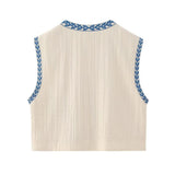 Summer Women's Wear Urban Leisure Vest Embroidered Cardigan