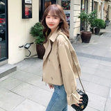 Zingj Short Coat Female 2024 Spring And Autumn New Korean Version Loose And Thin Hot Style Windbreaker Women's Jacket-Outfit