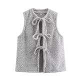 Multi-Color Round Tie With Sleeveless Vest Top 2025 New