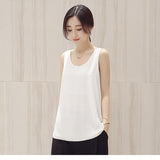Korean Fashion Blouses Women White O-Neck Sleeveless Chiffon Vest Woman Tops Female Shirts 3XL Basic Solid Women
