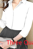 Shirts Women Long Sleeve Shirts Blouses for Women Satin Clothing Shirt Office Lady Solid Silk Shirt Blouse 2023 Fashion