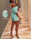 Birthday Off The Shoulder Homecoming Dresses Tiffany Blue Mini Bowknot Party Dress