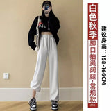 Zingj Grey Sports Pants Women's Fall Foot 2024 New Little Harlan Casual Pants Fall Thin-Outfit