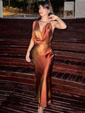 Zingj Tie-dye Print Swinging Neck Halter Dress Women Sexy Backless Seeveless Slim Maxi Robe New Female Chic Party Prom Vestido 211-1-Outfit