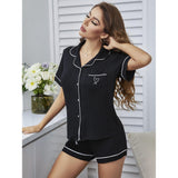 Zingj Suit Suit Cardigan Short-Sleeved Shirt Shorts Summer Pajamas
