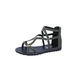 Zingj Women 2023 Summer New Sandals Women Flat Soles After Zipper Frosted Sandals A Generation Of