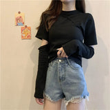 Zingj 2024 New Korean Wind Detachable Sleeve Knit T-Shirt Knit Sling Vest Wearing A Suit Schoolgirl-Outfit