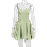 Women's Short Style Xia Xin Style Bare Back Sexy Fashion Satin Satin