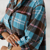 Shirt Dress Women Blouse Oversized Button Plaid Shirt Flannel Shirt for Women Casual Fashion Tops Blouse