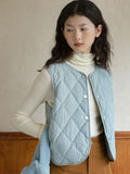 Vests Women Winter Coats Solid Vintage V-neck Ins Korean Style Tender Simple Basic Girls All-match Sleeveless