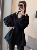 2 Pcs Hoodies Temper Hooded Design Autumn Mature Harajuku Patchwork Casual Simple Korean Style All-match Long Sleeve