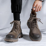 Zingj Men's Fashion Boots 2024 New Vintage Work Boots