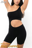 Women Sexy Hollow Out Yoga Romper Y2K Casual Cutout Front Sleeveless Bodysuit Jumpsuits Biker Clubwear One Piece