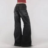 Vintage Dark Wash Wide Leg Loose JeansOutfit