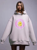 Zingj Hoodie 2024 New Female Ins Loose Sports Casual Print