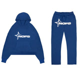 High Street Tide Card Letter Printed Sweaters Set For Men And Women Hip Hop Street Loose Hooded