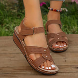 Zingj Round Head Pop Slope Heel Height Muller Velcro Adjustable Slipper Sandals