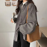 Corduroy Shirt Women's Long Sleeve Top Women's Outerwear Women's Autumn Coat Korean Fashion Brand