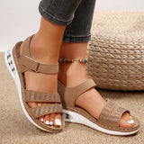 Female Thick Bottom Slope Sandals Large-Size With A Glide Water Drill Thick Bottom Cushion Sandals