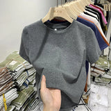 Taro Purple Cotton Short-Sleeved T-Shirt Women's New Loose Round-Neck T-Shirt Blouse In The Summer Of